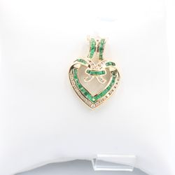 14k Stone/Diamond Pendant