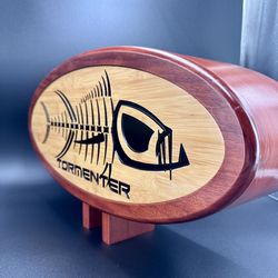 Wood Carved Nautical Fish Bones Art Sign