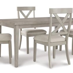 Parellen Gray Dining Table and 4 Chairs
