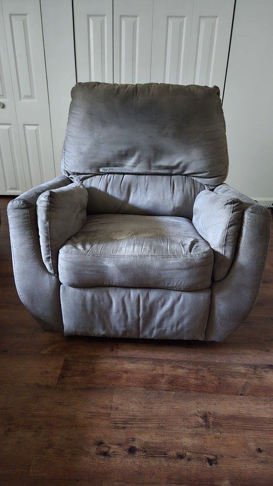 Comfortable Gray Rocker-Recliner