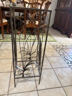 Wrought Iron Plant Stand; 11 1/2 inches x11 1/2 inches ; 31 inches tall