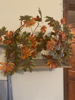 Cat Shelf With Decorative Fall Foliage