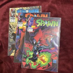 Spawn #1, 2, & 3 Comic Books