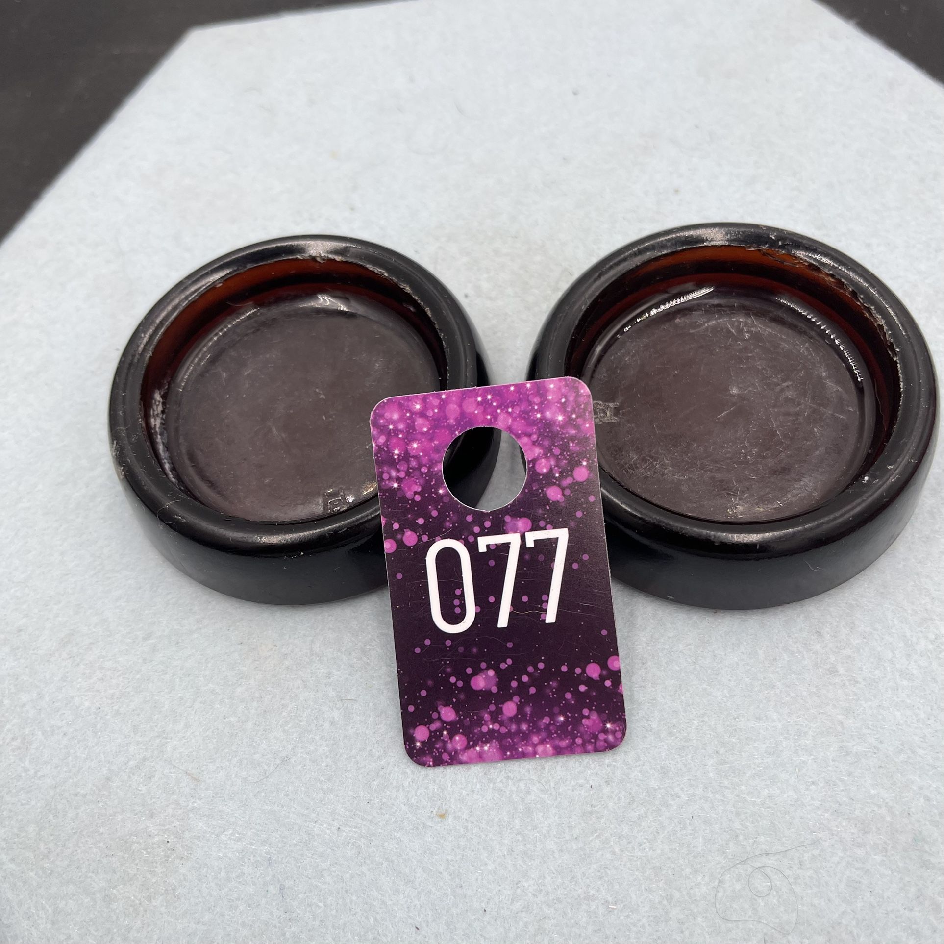 2 VNTG Hazel Atlas Amber Brown Glass Furniture Coasters