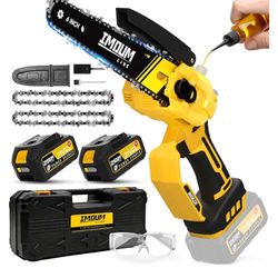 Mini Chainsaw Cordless 6 Inch, 32FT/S Fast Powerful Cutting, Brushless Electric Handheld Chain Saw with 3.0Ah Battery Powered, Auto Oiler, Lightweight