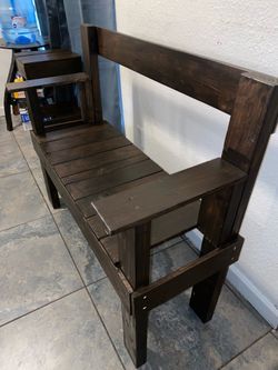 Bench with 2 end tables