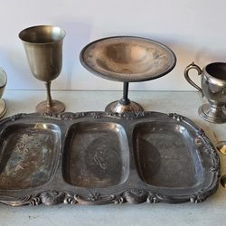 silver plated and pewter