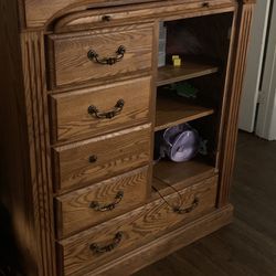 Solid wood armoire chest. 