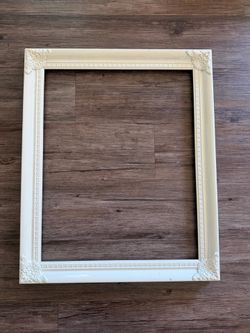 Vintage Style White Ornate Open Back Picture Frame