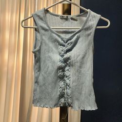 Stitch Blue Corset Vest Blouse $17