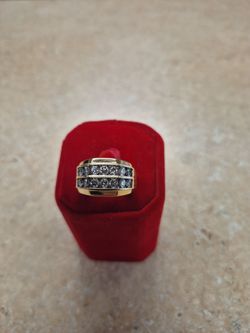 10k Yellow Gold Men's 14 Diamond Band Ring