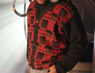 Vintage Red & Black cardigan