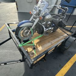 Motorcycle 2009 Kawasaki Vulcan + Brand New 2024 Trailer