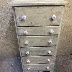 Solid Wood Shabby Chic Dresser with Six Drawers - Local Delivery For A Fee - See My Other Items