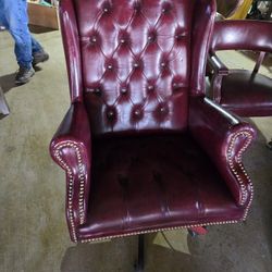 Herman Miller Red Leather Office Chairs