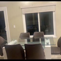 Glass Dining Table Set with 6 Chairs - $275(Negotiable