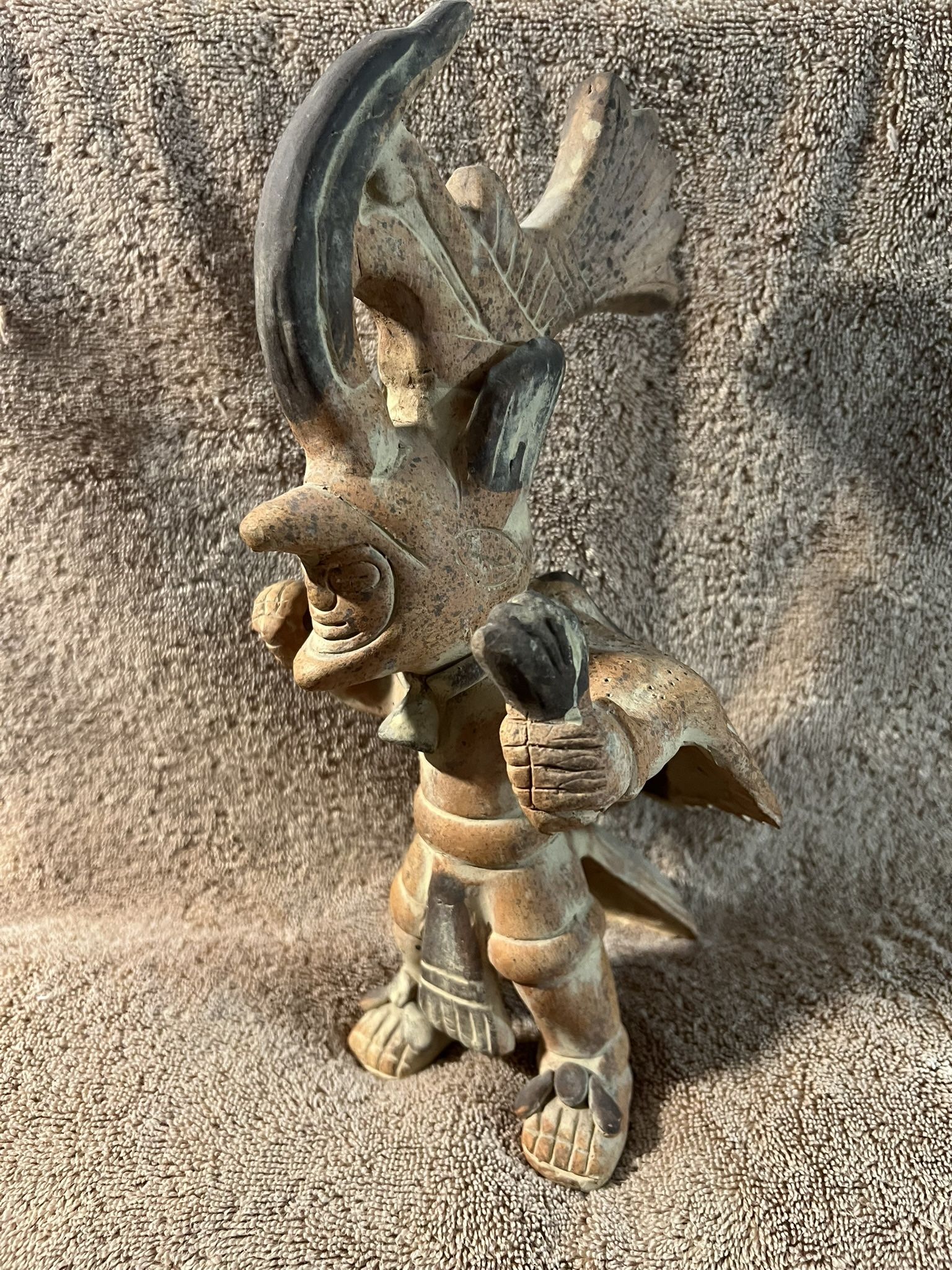 Vintage Handmade Aztec god Statue