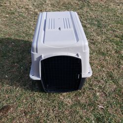 Vibrant Life Pet Portable Kennel for pets, Hard-Sided Travel Carrier, Durable, Metal Door, Black & Grey, 36" L x 25" W x 27" H