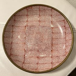 Very rare porcelain plate in bronze hand painted by Nora Fontaine design HAND DECORATED IN HONG KONG