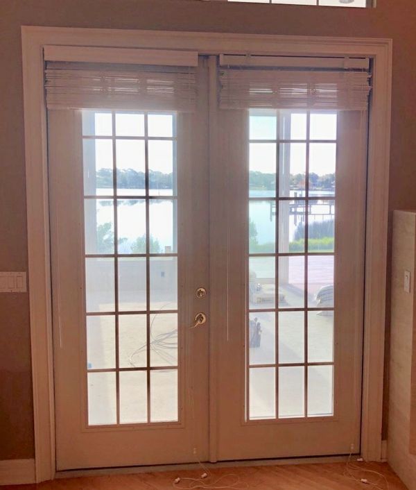 Exterior French Doors with free 2"wood blinds and door strip for Sale
