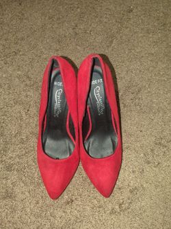 Red suede shoes
