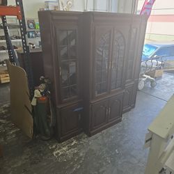 FREE Wood Curio Cabinet With Glass Shelfs