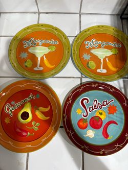 Colorful Ceramic Fiesta Plates Set of 4