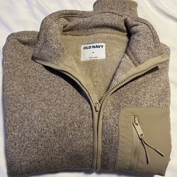 Old Navy Men’s Sherpa-Lined Sweater Fleece Zip Jacket- New with tags 