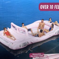 HUGE Inflatable PINK LIMO Vintage Cruiser 6-person Party Float 248x126x46 NEW