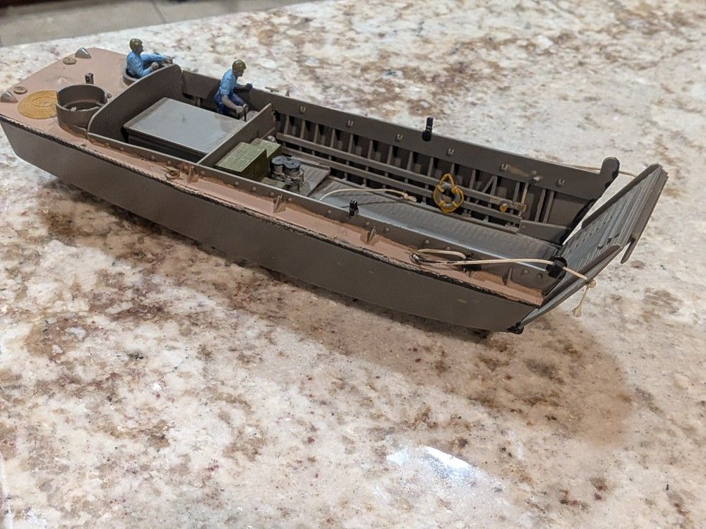 Large WWII D-Day Landing Craft Display Model with Functioning Front Ramp