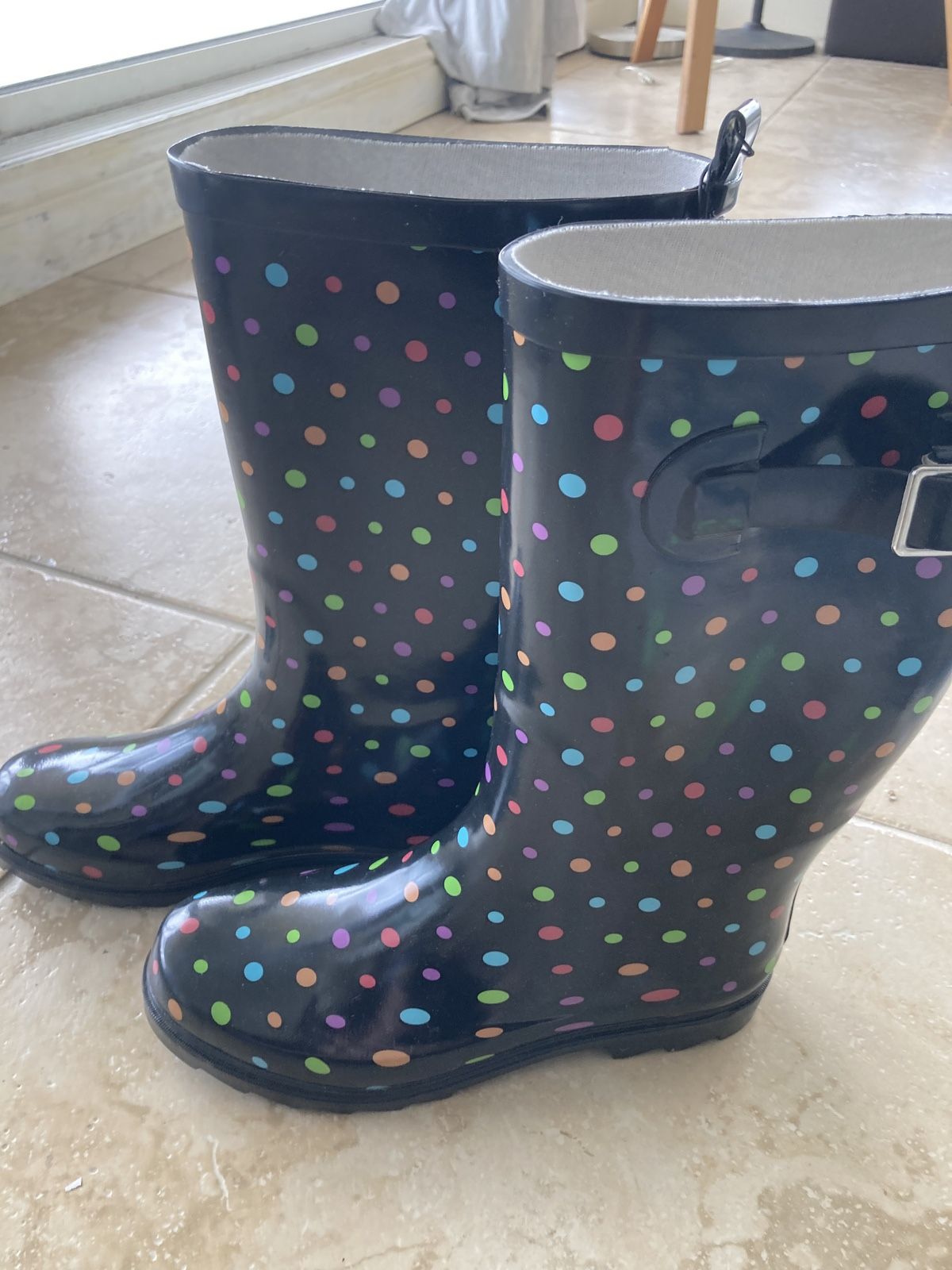 Middleton Rain Boots Polka dot Women’s Size 8new With Tags