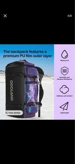 Odoland 65L Ski Boot Bag Backpack with Detachable 20L Shoe Bag