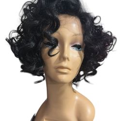Beautiful Curly Bob Cut Lace Front Wig