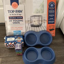 TOP•PAW 24” Folding Crate w/ accessories