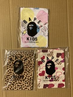 BAPE KIDS A Bathing Ape Triangle Bandana Heart Leopard Pattern Bunny 