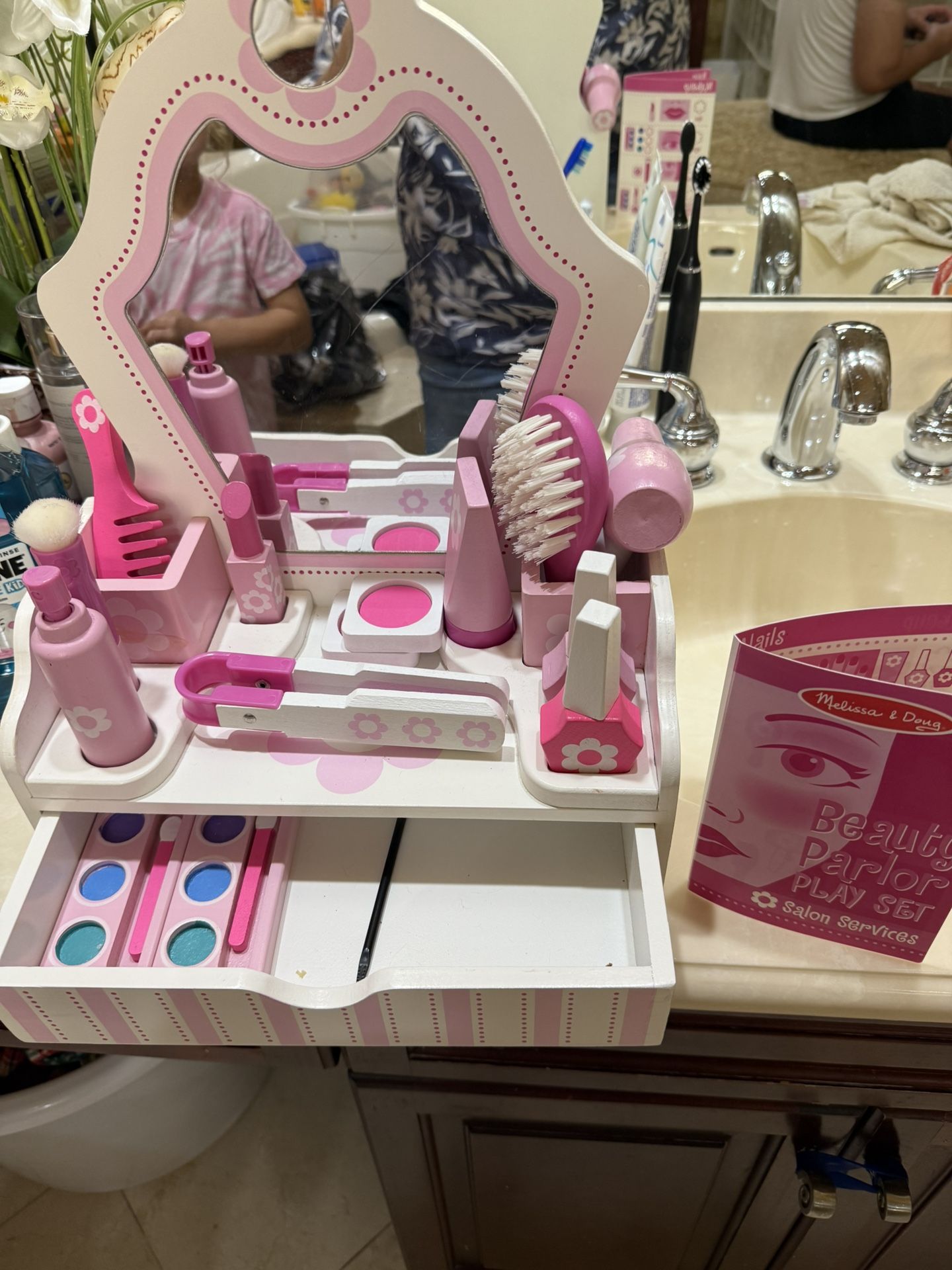 Melissa and Doug beauty parlor and make up play Set .
