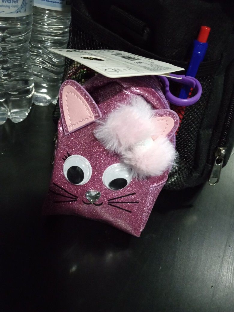 Purple Glittery Cat Zip Up Clip On. NWT. $10.00 OBO