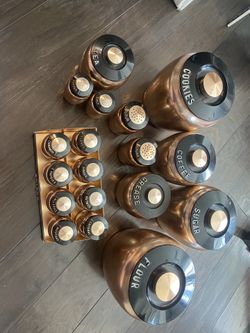 Vintage Canisters & Spice Rack