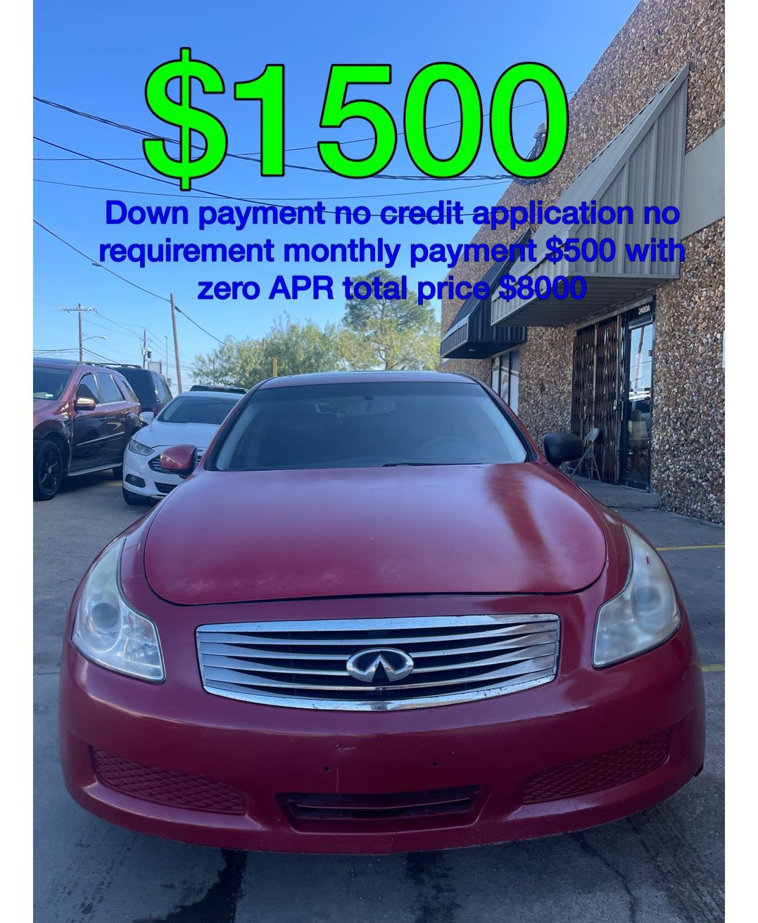 2010 Infnity G35 No Credit Application No Requirement