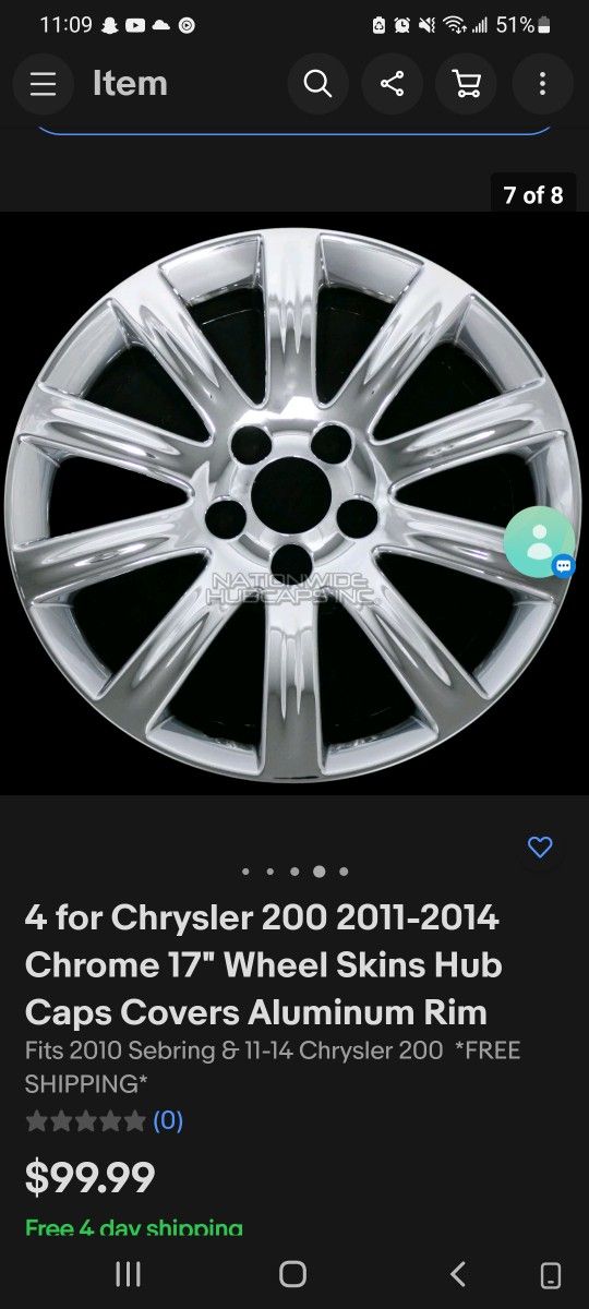 Hub caps for chrysler 200 deals