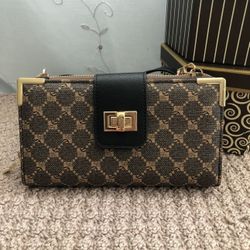 Elegant Brown Crossbody Wallet