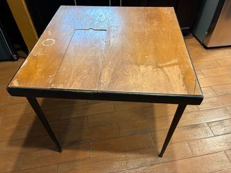 Vtg Wood Folding Sewing Machine Table For Featherweight Singer Sewing Machine