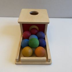 Grimm’s Wooden Balls Marbles & Montessori Wood Object Permanence Box | Baby Toys