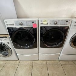 Kenmore Elite Front Load Washer And Electric Dryer With Steam And Pedestals Included 
