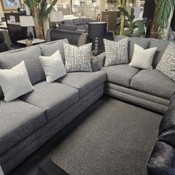 Brand New Gray Linen Sofa + Loveseat 2PCs Set