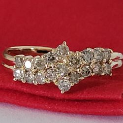 ❤️14k Size 7 Exquisite Solid Yellow Gold Genuine Diamonds Ring!/ Anillo de Oro con Diamantes! 👌🎁Post Tags: Anillo de Oro