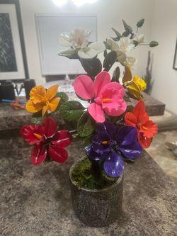Colorful Artificial Flower Arrangement in Decorative Pot – Home Decor – $30