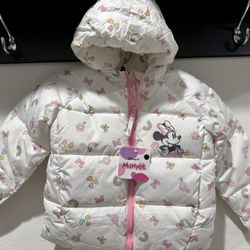 Disney 3T Minnie Mouse hooded Puffer Jacket Girl Clothes 
