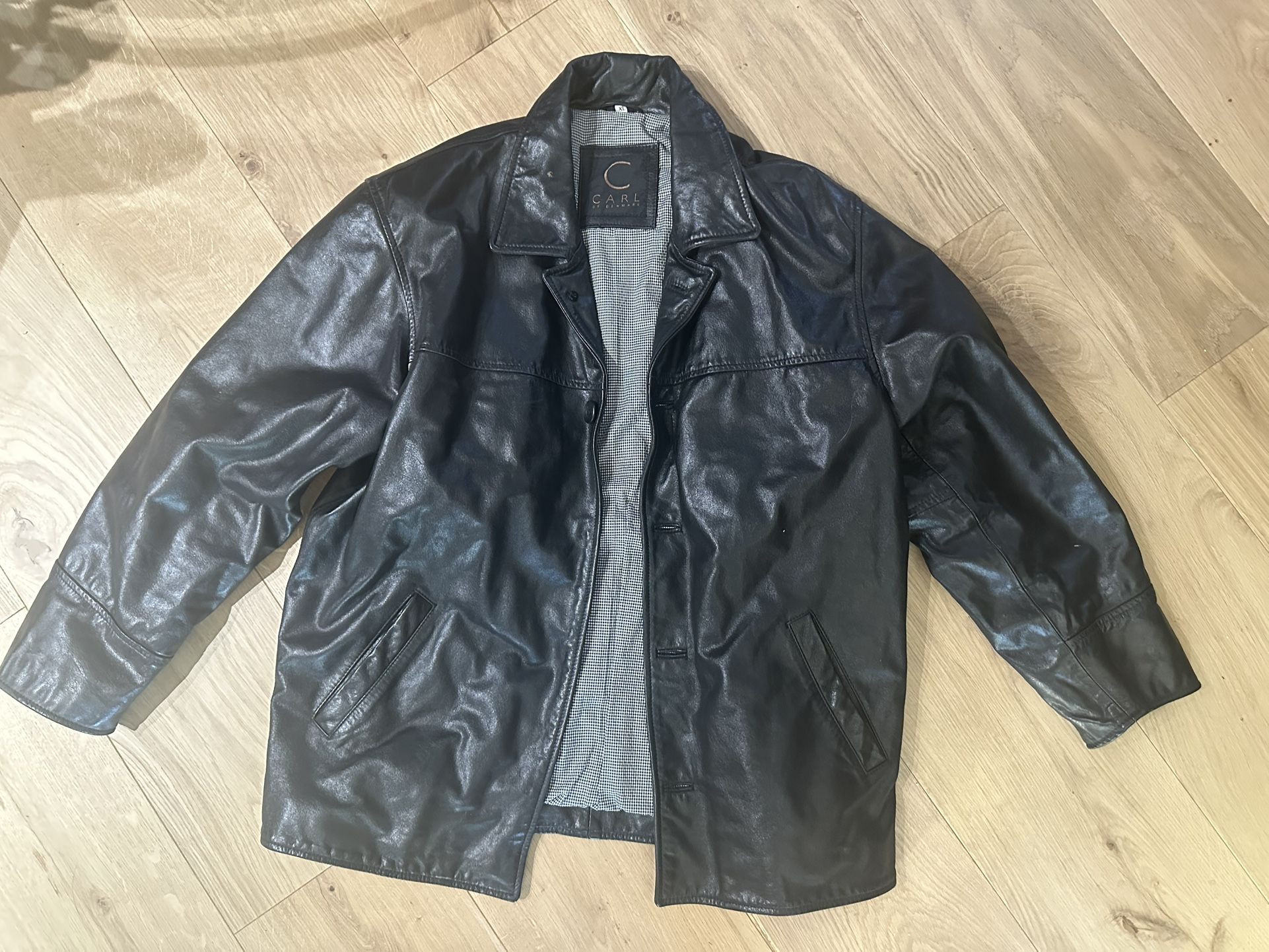 Used Black Leather Jacket, Genuine Leather
