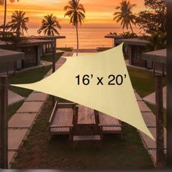16 x 20 Sun Shade Rectangular Sun Sail Sun Screen Beige 16x20